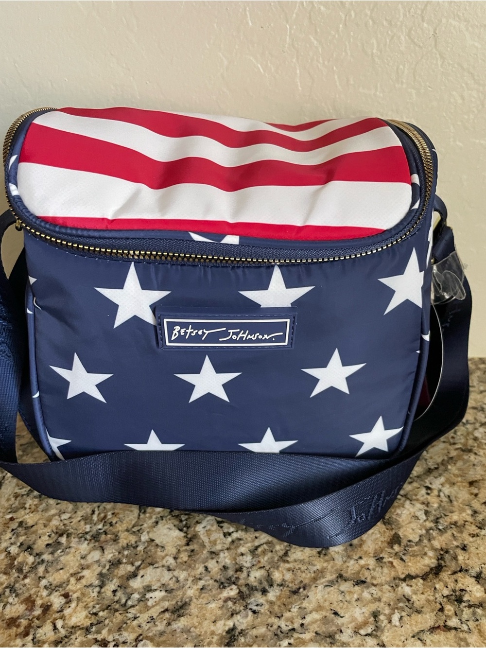 Betsey Johnson Stars & Stripes Lunch Crossbody Tote